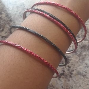 Red and Black Engraved Bangles